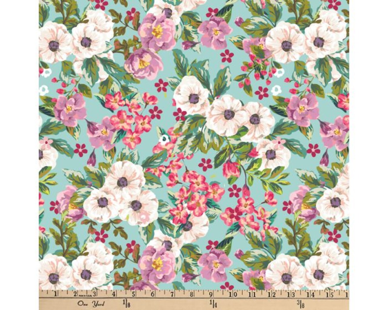 Floral Meadow Cotton Fabric | By the Yard | Sewing and Crafting | 44 inches wide